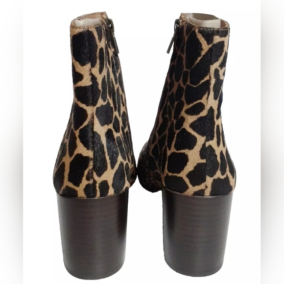 Madewell Women's Ankle Boots Size 7M Spot Mix Calf Hair Toffee Multi-Color NIB - Picture 8 of 10